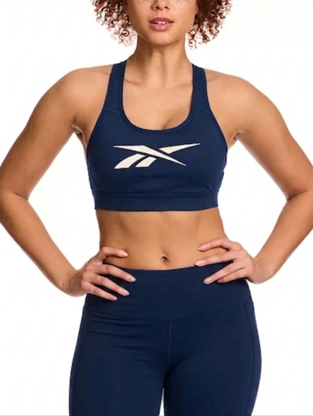 Reebok Women's Navy Lux Vector Sports Bra Size XS